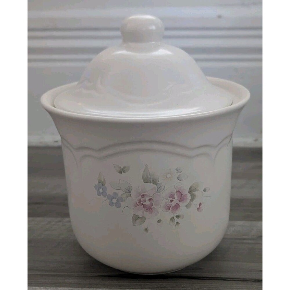 Vtg Pfaltzgraff TEA ROSE 2.5Qt 507 Large Canister Scalloped Edge USA